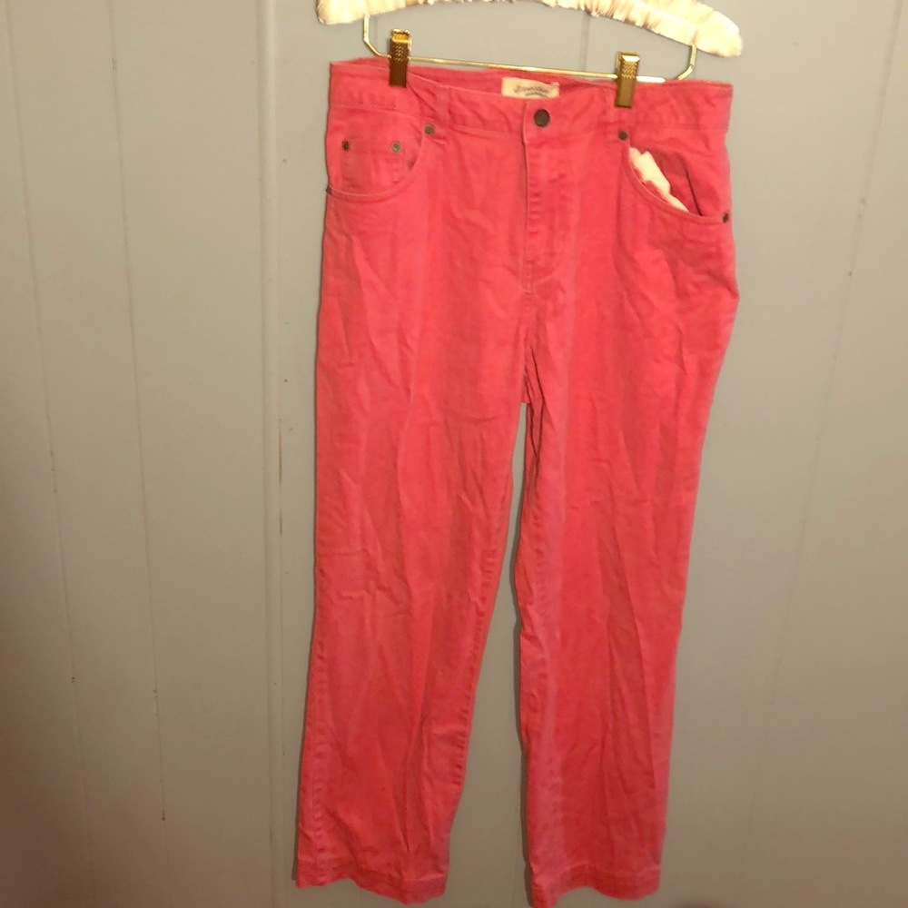Rosy pink straight leg stretch pants